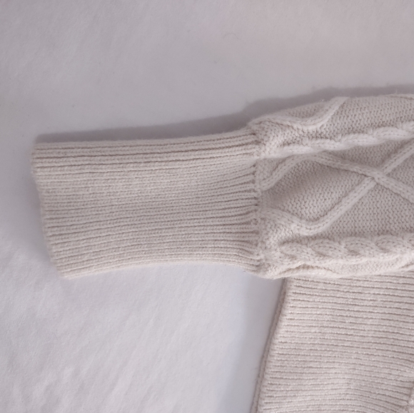 MUKZIN Wool Korean Unique Bunny Bejeweled Knitted Beige Cardigan Sweater - Picture 12 of 16